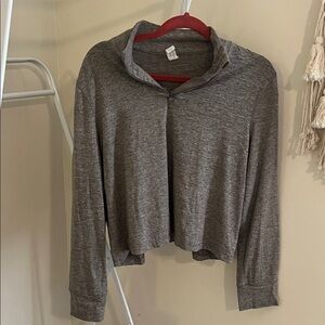 90 Degree By Reflex Heather Gray Cropped Hoodie